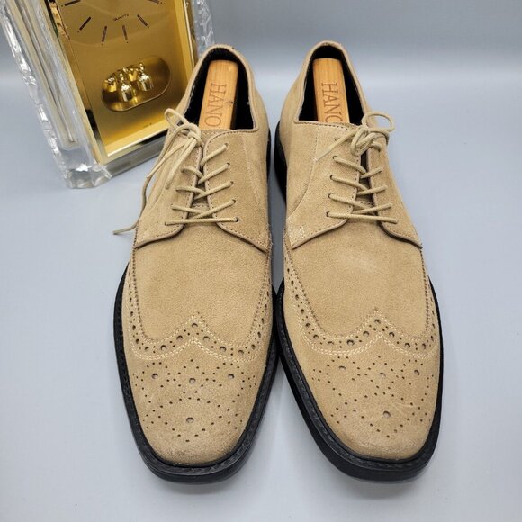 Kenneth Cole Reaction Savvy 2012 Suede Men's Shoes Size 10 Beige W/ Stretchers - Picture 3 of 10